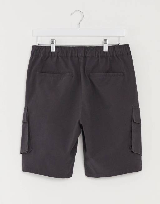 ASOS DESIGN cargo shorts in black