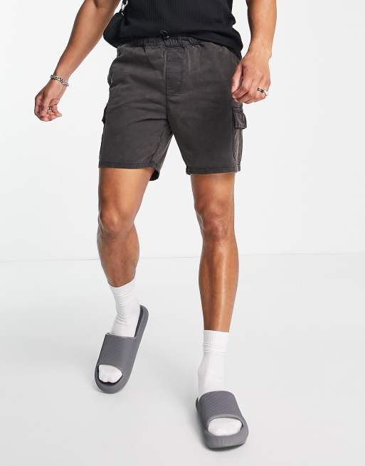 Slim cargo hot sale shorts mens