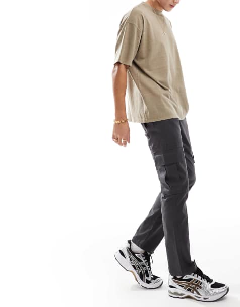 ASOS DESIGN slim cargo trouser in charcoal - view 1