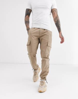 mens beige combat trousers