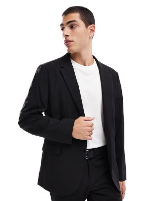 ASOS DESIGN slim casual suit jacket in black