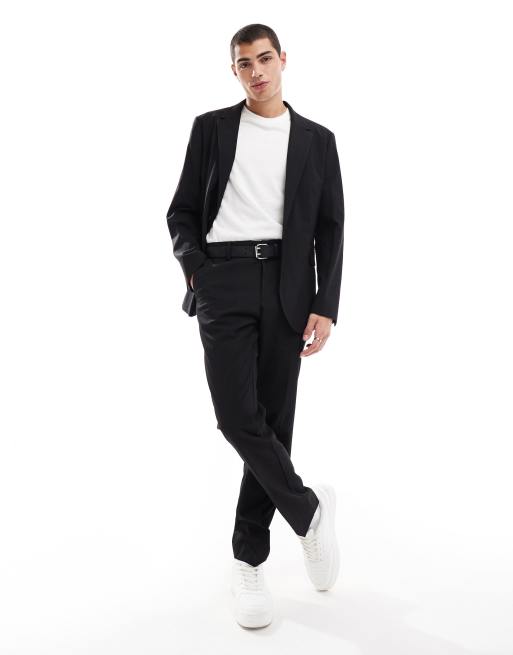 Black casual suit jacket best sale