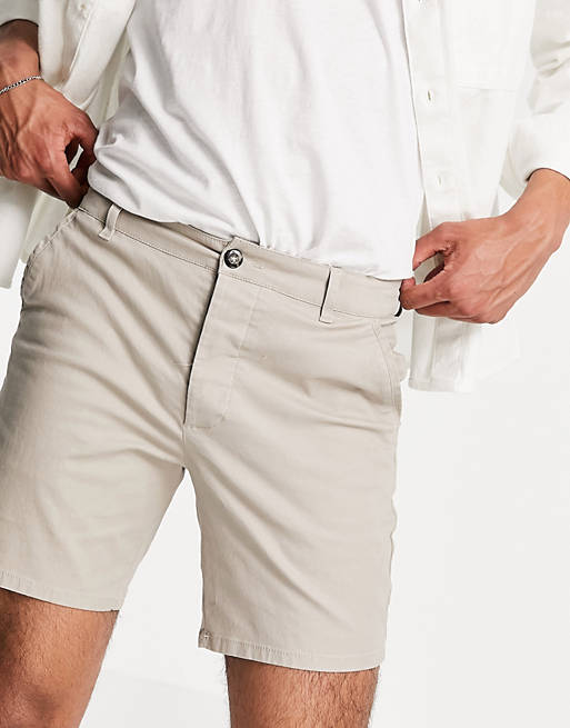 Shorts slim chino shorts in beige 
