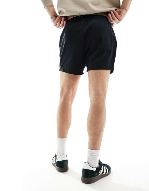 ASOS DESIGN slim chino shorts in black, 2 of 4