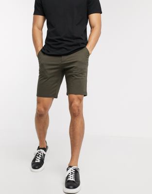 elastic waist chino shorts