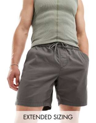Asos Design Slim Chino Shorts In Gray