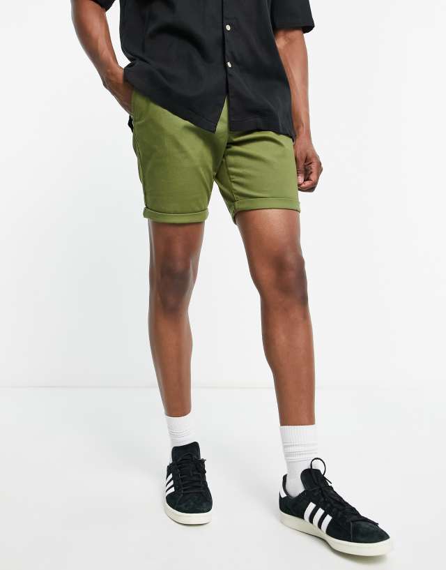 ASOS DESIGN slim chino shorts in khaki