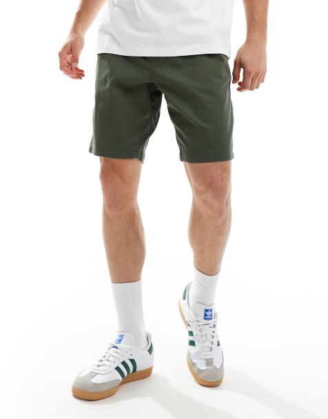 ASOS DESIGN slim chino shorts in khaki  - view 1
