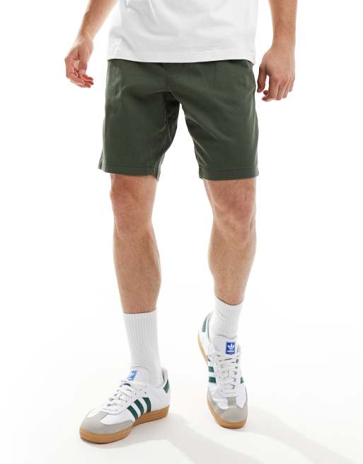 ASOS DESIGN slim chino shorts in khaki 