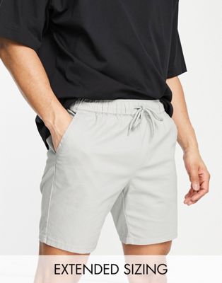 ASOS DESIGN slim chino shorts in light grey