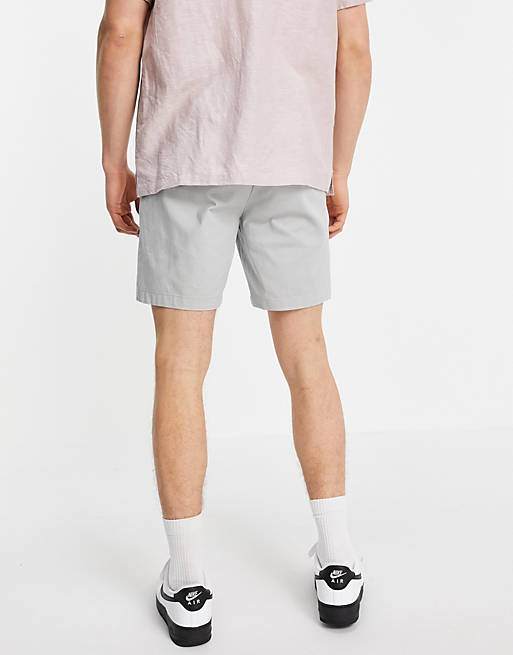  slim chino shorts in light grey 