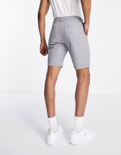 ASOS DESIGN chino shorts in extreme shorter length in grey