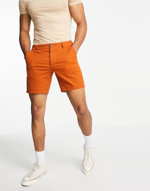 Orange Chino Shorts