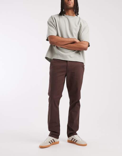 ASOS DESIGN slim chinos in brown, 2 of 5