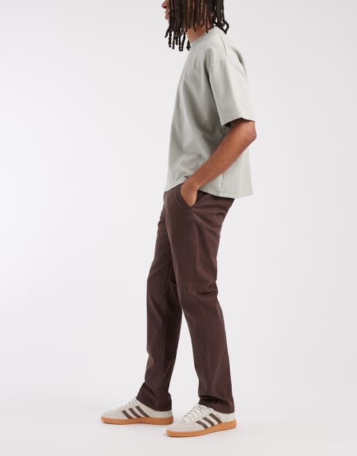 ASOS DESIGN slim chinos in brown, 3 of 5