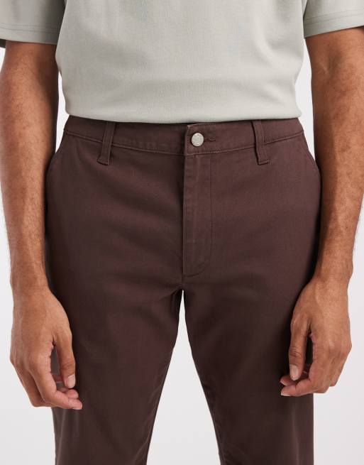 ASOS DESIGN slim chinos in brown, 5 of 5