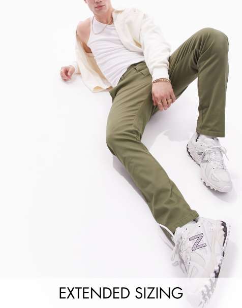 ASOS DESIGN slim chinos in dark khaki - view 1