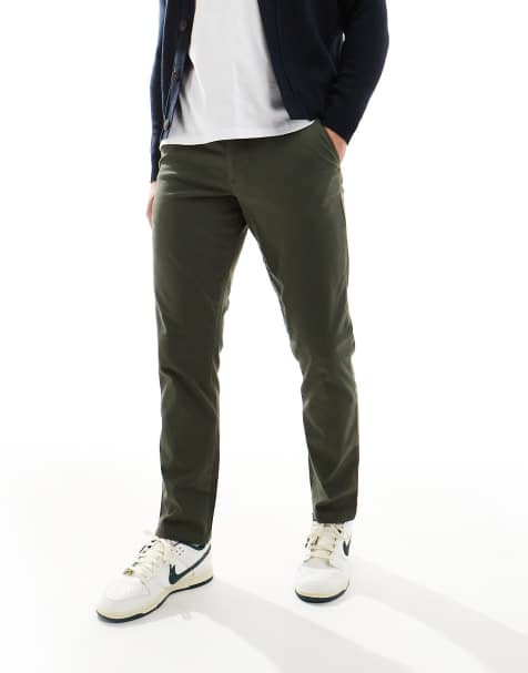 ASOS DESIGN slim chinos in dark khaki