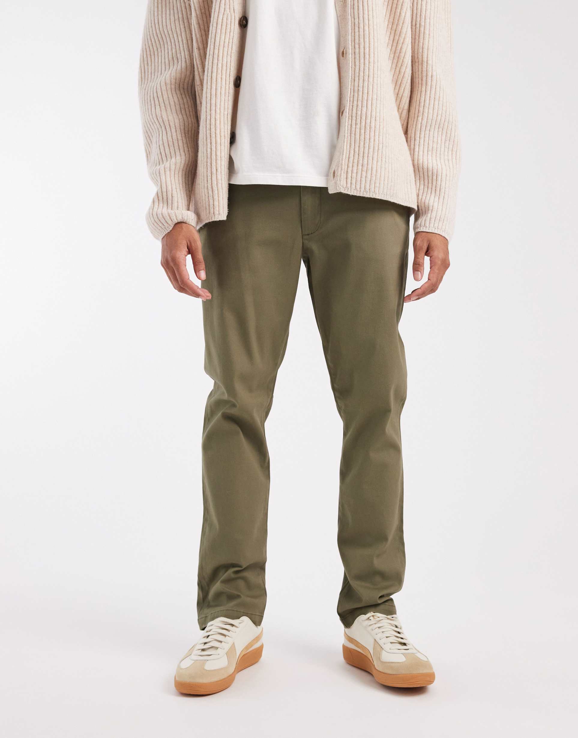 ASOS DESIGN slim chinos in khaki