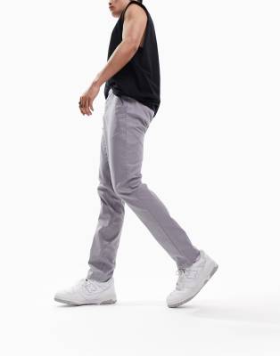 Asos Design Skinny Chinos In Light Gray