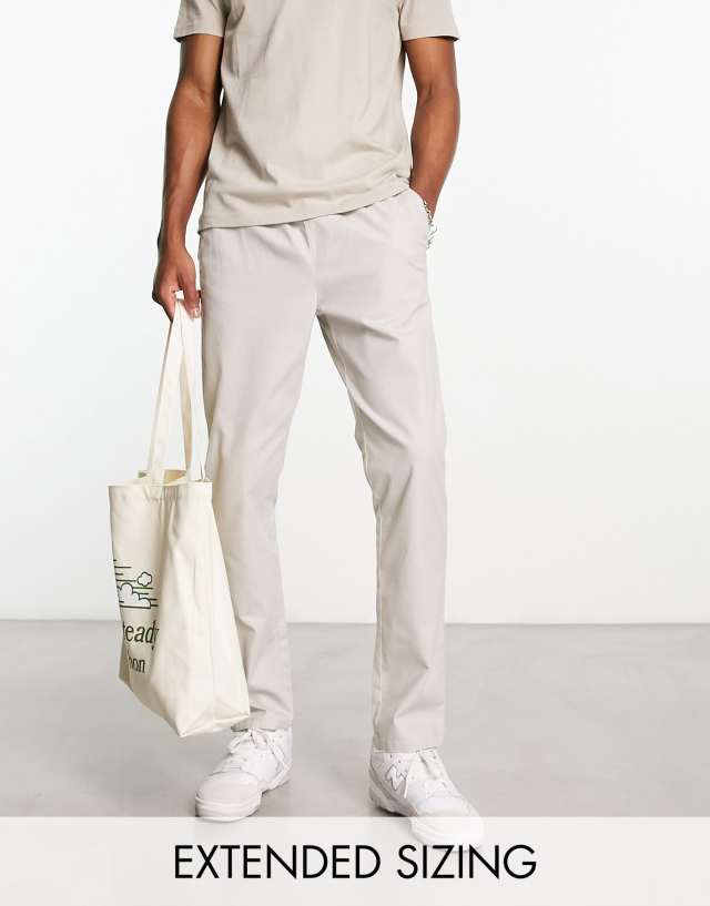 ASOS DESIGN slim chinos in light gray