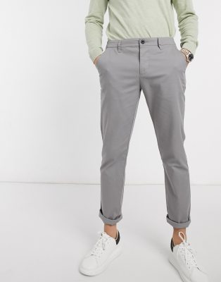 ASOS DESIGN slim chinos in light grey