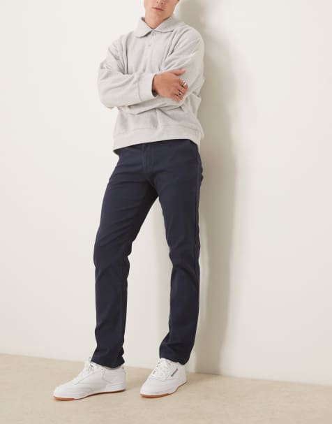 ASOS DESIGN slim chinos in navy - view 1