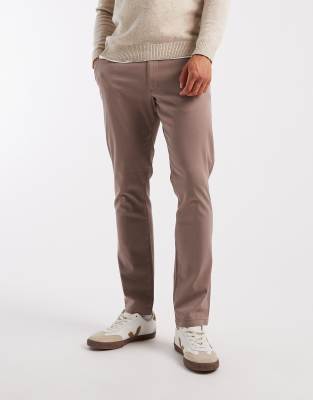 ASOS DESIGN slim chinos in washed brown