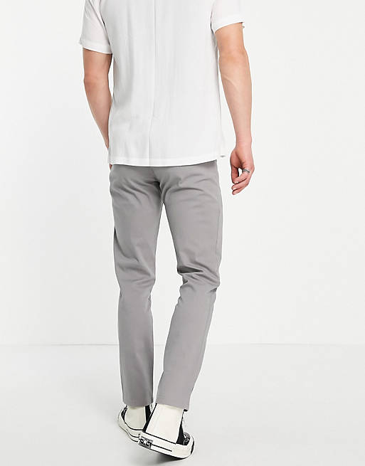 Trousers & Chinos slim chinos with pintuck in grey 