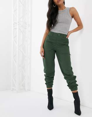 slim khaki joggers