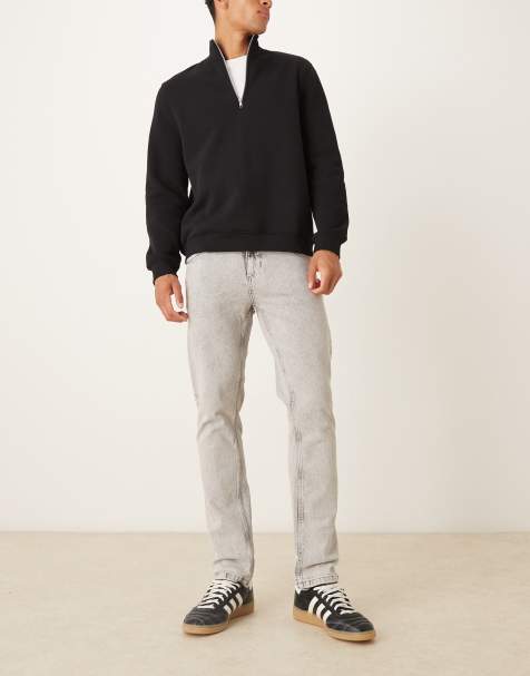 ASOS DESIGN slim fit comfort stretch jeans in light grey wash