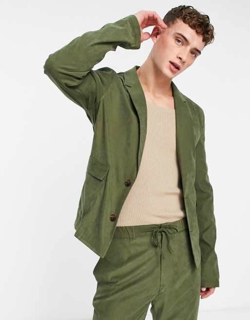 ASOS DESIGN slim suit jacket in khaki