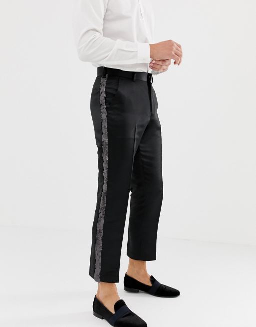 Black pants with store sequin stripe