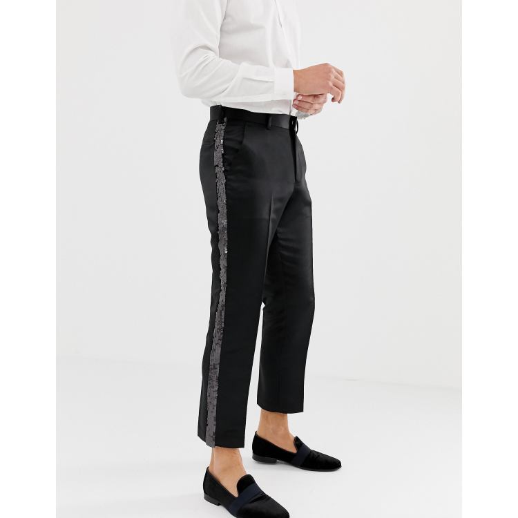 Sequin side stripe store pants