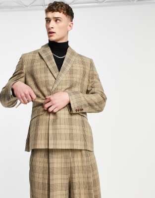 Double Breasted Skinny Belt Suit Jacket