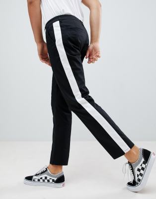 side stripe black pants