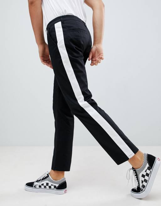 Side stripe store black pants