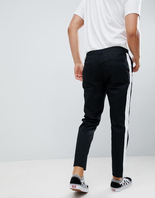 Asos side best sale stripe trousers