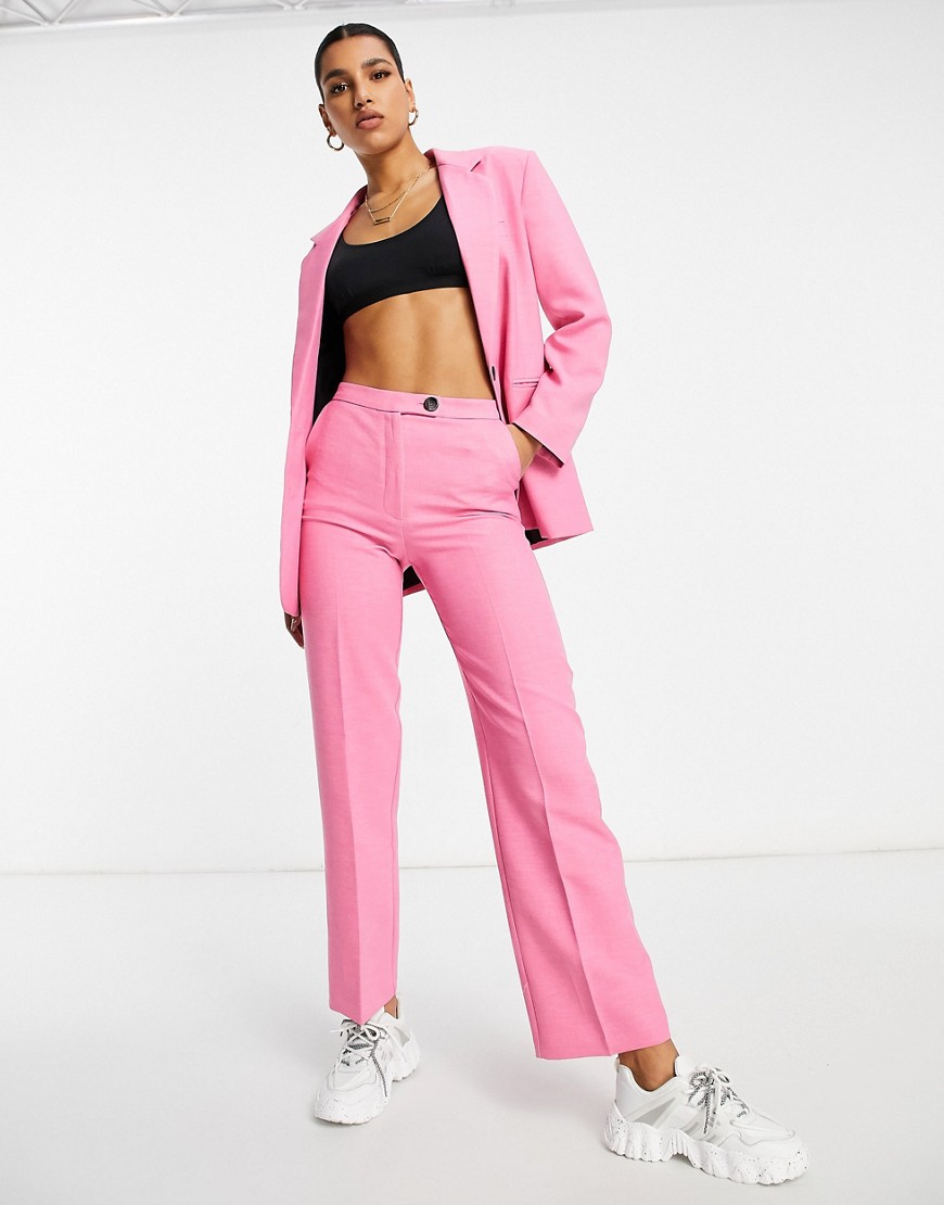 ASOS DESIGN slim dad suit slide pants in perfect pink