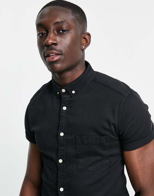 Asos black denim store shirt