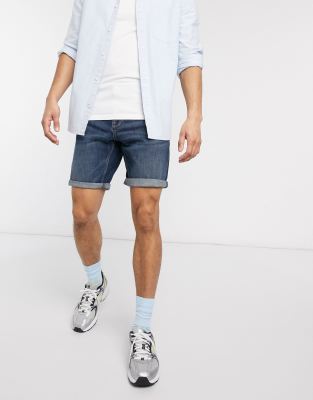 dark wash denim shorts