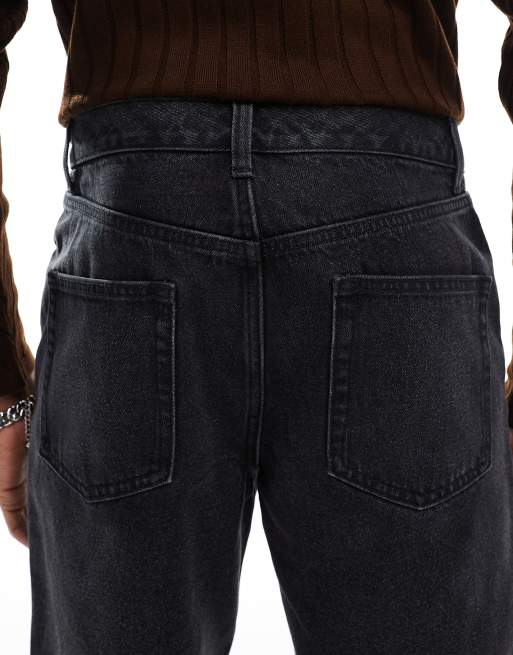 ASOS DESIGN slim denim shorts in washed black