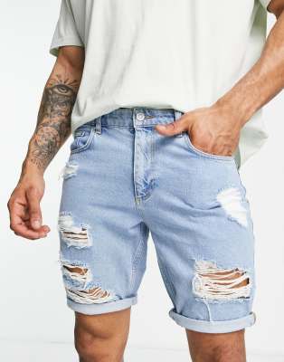 mens jean shorts asos