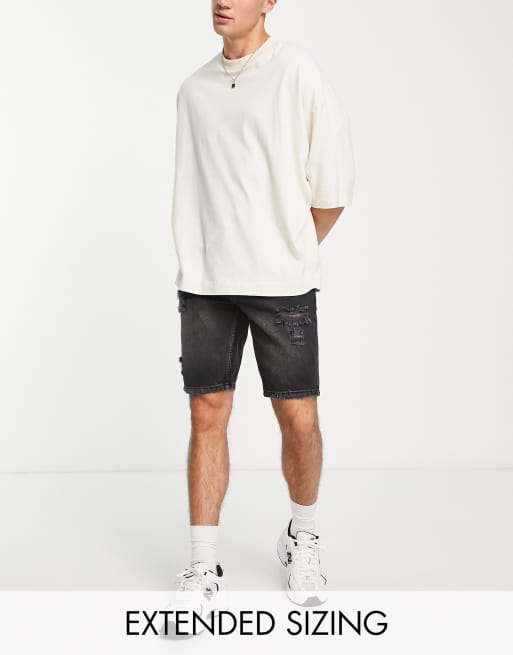 Asos black hot sale denim shorts