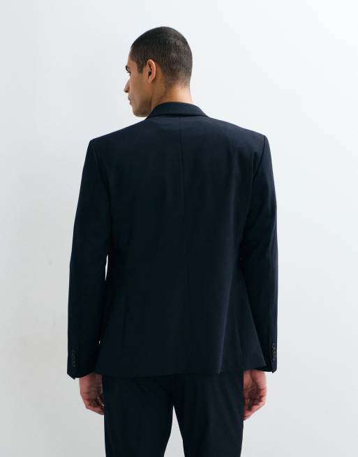 ASOS DESIGN slim double breasted colbert in navy, 3 van 5