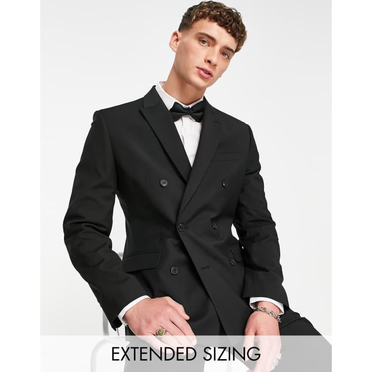 Double breasted black deals suit jacket