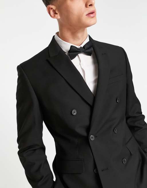 ASOS DESIGN slim sleeveless suit jacket in black