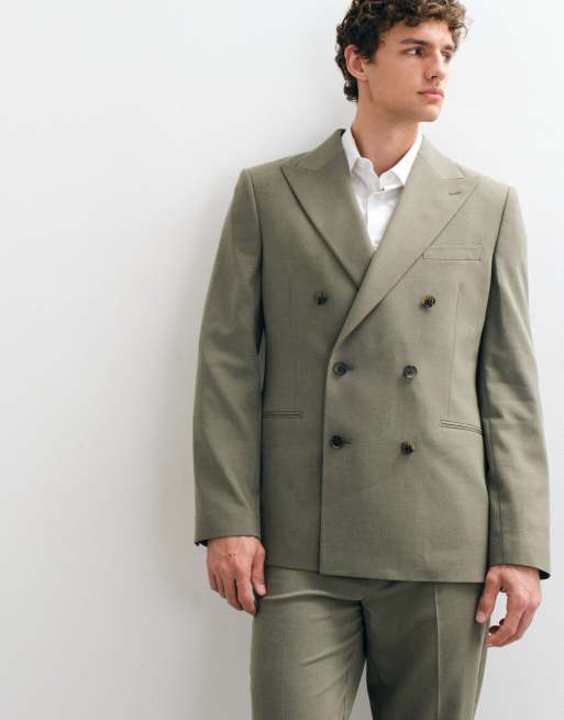 ASOS DESIGN tapered suit trousers in khaki, 2 of 3