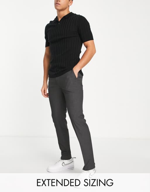 ASOS DESIGN tapered dressy pants in stone prince of wales plaid