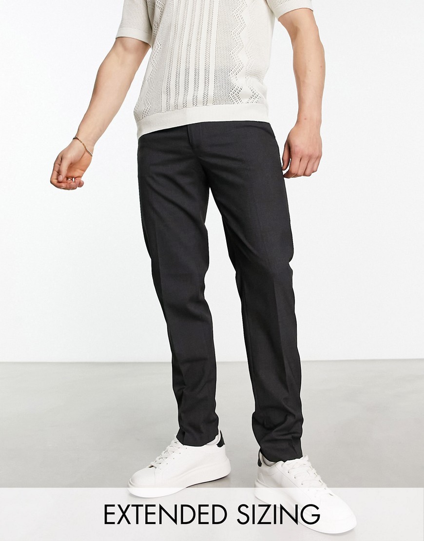 Asos Design Slim Dressy Pants In Charcoal-gray